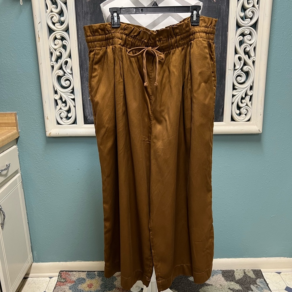 Time and Tru Brown size 16 Paper Bag wide leg pants